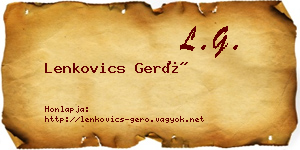 Lenkovics Gerő névjegykártya